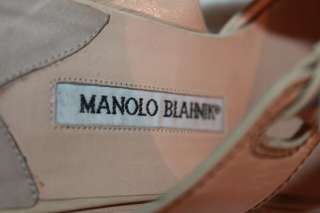 MANOLO BLAHNIK Khaki Stiletto Heel Point Toe Shoes 8  
