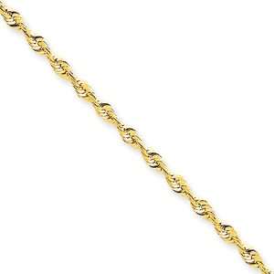  2.5mm, 14 Karat Yellow Gold, Rope Chain   24 inch Jewelry