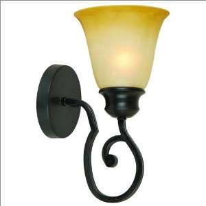   Twelve Inch Venetian Bronze Wall Sconce with Tuscan Sunset Glass Shade