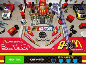 3D Ultra NASCAR Pinball PC CD race car coin arcade game  