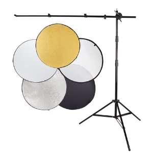 32 Inch In 5 in 1 Round Foldable Photo Light Reflector Kit with Stand 
