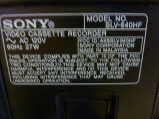 Sony SLV 640HF VHS Player Recorder Hi Fi Stereo 4 Head VCR  