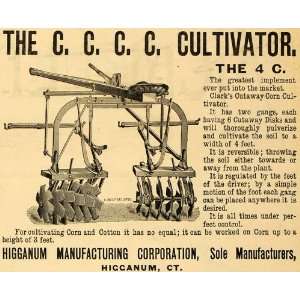  1890 Ad 4C Corn Cultivator Higganum Farming Agriculture 