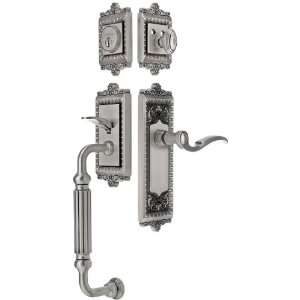 Windsor Entry Lock Set in Antique Pewter Finish with Versailles Knob 