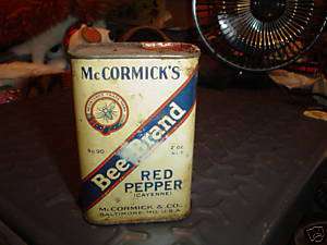 McCORMICKS BEE BRAND RED PEPPER SPICE TIN  