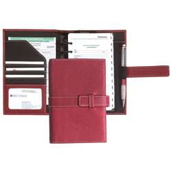   Grain Red Leather 5.5 x 7.6 Planner Personal Organizer NEW  