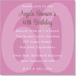  Pink 60th Birthday Party Invitations Toys & Games