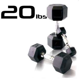 20lb Rubber Coated Hex Dumbbell  