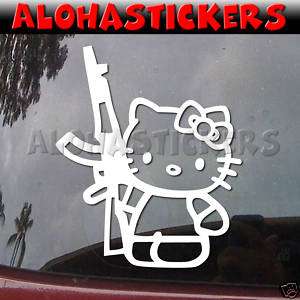 HELLO KITTY AK47 GUN Vinyl Decal Car Window Sticker A53  