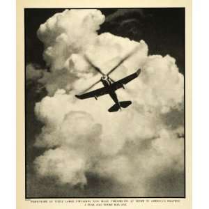  1932 Print Rittase Pitcairn Airplane Plane Sky Cloud Art 