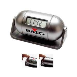  Pill shaped multi function alarm clock with time, month 