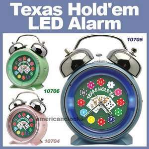    Texas Holdem Poker & Chips Neon Light Alarm Clock