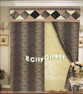 Black Leopard Comforter+Curtain Bed in a Bag Set King