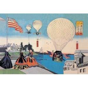 Vintage Art American Hot Air Balloons Take Flight   01820 