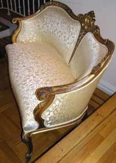 Antique French Louis XVI Style Giltwood Settee Sofa  