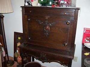 Old Vintage Antique Victorian Desk Decorative Key Wood NICE  