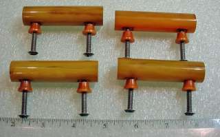 LOT OF 4 VINTAGE BUTTERSCOTCH BAKELITE DRAWER PULL HANDLES  