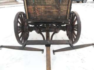 Original Antique Horse Drawn Wagon Western Horsedrawn Wooden Wheels 