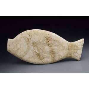 Prehistoric Jade Fish with pattern, Chinese Antique Porcelain, Pottery 