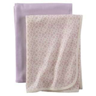 Laura Ashley Sweet Violet 2pk Waffle Blanket   Solid Purple/ White 