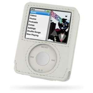  Apple iPod Nano 3rd Leather Sleeve Case w/ Belt Clip (White) Cell 