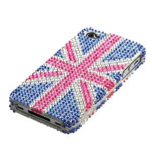 Union Jack English UK Flag Apple iPhone 4/4S Rhinestone Bling Phone 