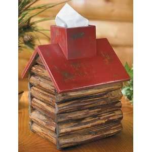  Log Cabin Tissue Cover Red Roof