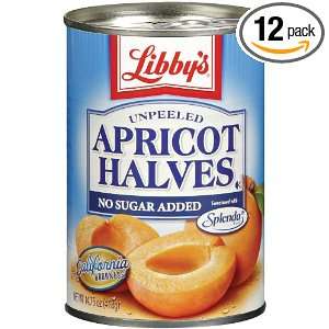 Libbys Splenda Unpeeled Apricot Halves, 14.75 Ounce Cans (Pack of 12 