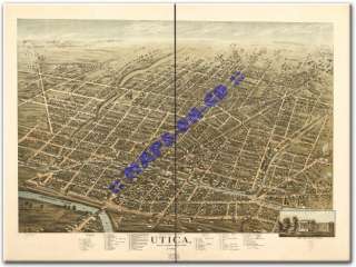 1873 UTICA NEW YORK Oneida County NY USA MAP CD  