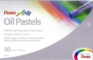 PENTEL OIL PASTELS ~ 50 PIECE PASTEL SET ~ NEW  