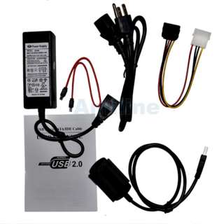 NEW USB 2.0 TO IDE SATA Converter Cable Adapter with Power 980144837