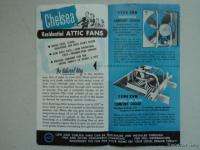 Vintage Chelsea Electric Fan Catalog Brochure 1950s ORG  