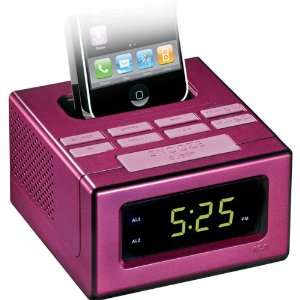  Audiovox Clock Radio Dock Pink Electronics