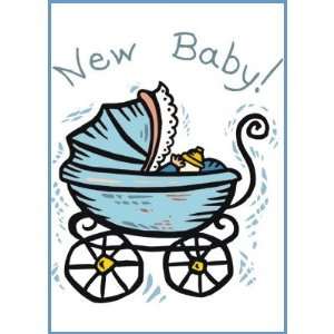  New Baby Boy Baby Carriage Stroller Announcement Postage 