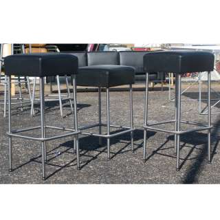 Tubular Chrome Counter Low Bar Stool  