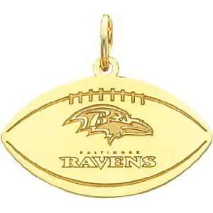   14K Gold NFL Baltimore Ravens Logo Football Charm