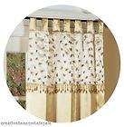 Golden Leaf Beaded Window Panel Curtains 2PCS New Gold #8442