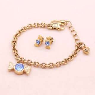  Juicy Couture Birthstone Candy Bracelet Earrings Set   Gold  