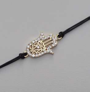 Hamsa Black String Gold Bracelet Evil Eye Charm Kabbalah Hand Of 