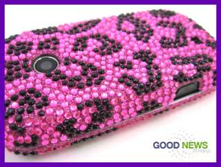   LG Cosmos 2 VN251   Pink Leopard Bling Cubics Hard Case Phone Cover