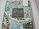   at Home by Peacock Alley Shower Curtain   Blue Taupe White Paisley NIP
