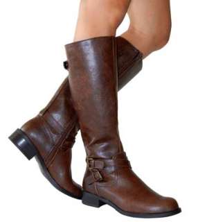 Rider Chic Buckle Motorcycle Knee High Flat Boots AllSz  