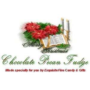 Custom Labeled Gift Fancy Merry Christmas Chocolate Pecan Fudge