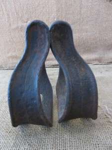   Cast Iron Stirrups  Antique Old Western Horse Bits Bridles Metal 6763
