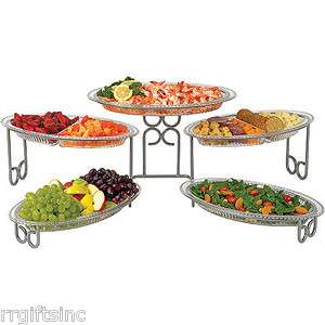 Buffet Server Three Tier With Five Serving Stations By Waterfall 