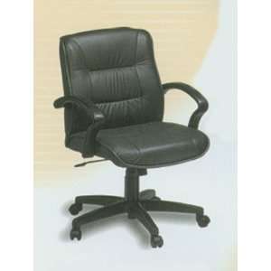    Black Leather Office Low Back Conference Chair