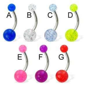  Acrylic glitter belly button ring Jewelry