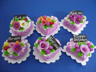 Purple Cakes (M 2 cm) Handmade Dollhouse Miniatures 1  