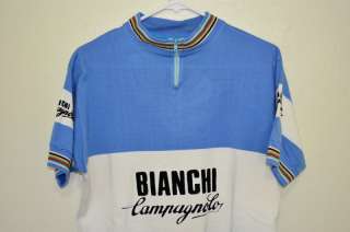 Bianchi Campagnolo wool jersey vintage L XL unused   blue  