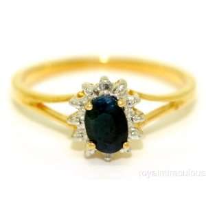  14K Gold Birthstone Ring Sapphire & Diamond (September 